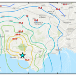 Mappa d’intensità per il sisma M2.3 avvenuto il 5/6/2025 alle 06:44:48